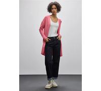 Strickjacke STREET ONE, Damen, Gr. 40, rosa (sugar coral meliert), Stoff, 70% Viskose, 30% Nylon, unifarben, normal lang, ohne Ausschnitt, Bündchen, Strickjacken Strickjacke, aus softer Viskose (18579