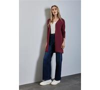 Strickjacke STREET ONE, Damen, Gr. 36, rot (schwarz cherry rot), Stoff, 70% Viskose, 30% Nylon, unifarben, normal lang, ohne Ausschnitt, Bündchen, Strickjacken Strickjacke, aus softer Viskose (2106603