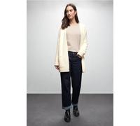 Street One Frauen Langer Federgarn Cardigan in Beige, Gr: 46