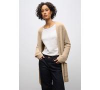 Street One Frauen Langer Federgarn Cardigan in Beige, Gr: 46