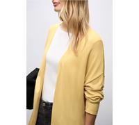 Strickjacke STREET ONE, Damen, Gr. 46, gelb (buttercup gelb), Stoff, 70% Viskose, 30% Nylon, unifarben, gerade hüftbedeckend, V-Ausschnitt, Bündchen, Strickjacken, verschlusslos (85618112-46) buttercu