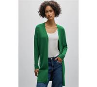 Strickjacke STREET ONE, Damen, Gr. 34, grün (clover grün), Stoff, 70% Viskose, 30% Nylon, unifarben, gerade hüftbedeckend, V-Ausschnitt, Bündchen, Strickjacken Strickjacke, verschlusslos (90526637-34)