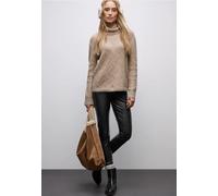 Street One Frauen Leder Look Leggings in Braun, Gr: 42