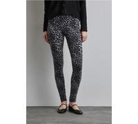 Street One Frauen Leggings mit Leo-Print in Grau, Gr: 44