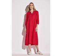 Street One Frauen Leinen-Kleid mit Volants in Rot, Gr: 34