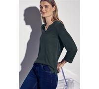 STREET ONE Damen A322911 Leinen-Look Shirt, Hunter Green, 34