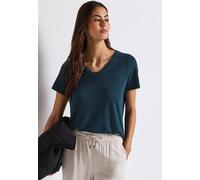 Street One Frauen Leinen-Look T-Shirt in Türkis, Gr: 34