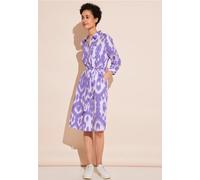 Street One Frauen Leinenkleid mit Print in Lila, Gr: 42