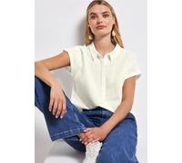 Street One Frauen Leinenmix Hemdbluse in Weiß, Gr: 46