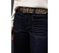 Ledergürtel STREET ONE, Damen, Gr. 80, schwarz, Stoff, 100% Rindsleder, animal-print, Gürtel Ledergürtel (81458940-80) schwarz