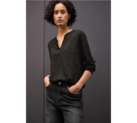 Street One Frauen Leo Split Neck Bluse in Braun, Gr: 40