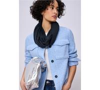 Street One Frauen Loop-Schal in Unifarbe aus Viskose in Blau, Gr: One size