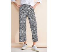 Street One Frauen Loose Fit Printhose in Schwarz, Gr: 38