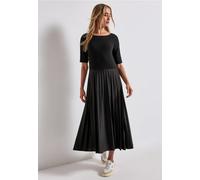 Street One Frauen Materialmix Kleid in Schwarz, Gr: 46