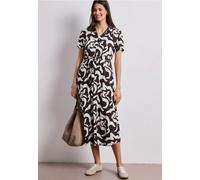 Street One Frauen Maxi-Kleid mit Hemdkragen und Print in Braun, Gr: 44