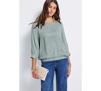 Street One Frauen Melange Rundhals Bluse in Blau, Gr: 42