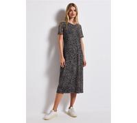 Street One Frauen Mesh-Kleid mit Leo-Print in Schwarz, Gr: 44