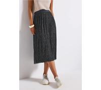 Street One Frauen Mesh Plissée Rock mit Print in Blau, Gr: 40