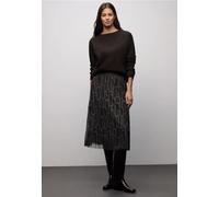 Street One Frauen Mesh Plissée Rock mit Print in Braun, Gr: 32