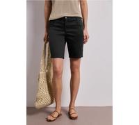 Street One Frauen Mid Waist Bermuda in Satin-Optik in Schwarz, Gr: 38