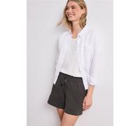 Shorts STREET ONE, Damen, Gr. 40, deep earth, Web, 100% Baumwolle, unifarben, loose fit normal, Hosen Shorts, Middle Waist (25200021-40) deep earth