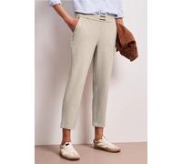Stoffhose STREET ONE, Damen, Gr. 34, Länge 28, cobble stone, Stoff, 64% Viskose, 31% Polyester, 5% Elasthan, unifarben, slim fit normal, Hosen Stoffhose (30523243-34) cobble stone