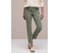 Street One Frauen Mid Waist Straight Leg Jeans im Slim Fit in Grün, Gr: 31