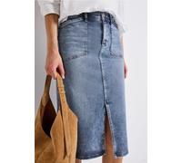 Street One Frauen Midi Jeansrock in Blau, Gr: 44