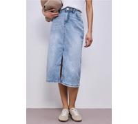 Street One Frauen Midi-Jeansrock in hellblauer Waschung in Blau, Gr: 46