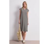 Street One Frauen Midi-Kleid in Strick-Optik mit Streifen in Schwarz, Gr: 36