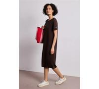 Street One Frauen Midi-Kleid mit Rundhals und Knöpfen in Braun, Gr: 36