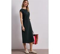 Street One Frauen Midi-Kleid mit U-Boot-Ausschnitt in Grün, Gr: 46