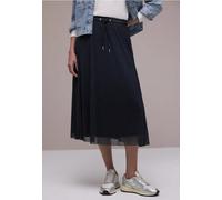 Damen Midi-Rock aus Mesh in Plisséestruktur