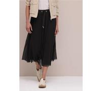 Plisseerock STREET ONE, Damen, Gr. 36, schwarz, Stoff, 95% Polyester, 5% Elasthan, unifarben, comfort fit normal, Röcke, in Midi-Länge (38778514-36) schwarz