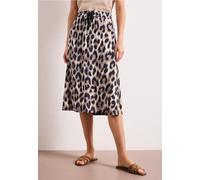 Street One Damen Midi-Rock A361932 mit Elastikbund und Print Beige Größe 42