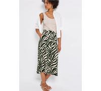 Street One Frauen Midi-Rock mit Knopfleiste in Grün, Gr: 44