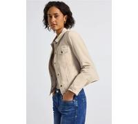 Cordjacke STREET ONE, Damen, Gr. 42, malted beige, Web, Obermaterial: 98% Baumwolle, 2% Elasthan; Futter: 80% Polyester; 20% Baumwolle, unifarben, casual, normal normal, V-Ausschnitt, Langarm Bündchen