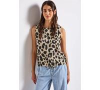 Street One - Musselin Blusentop mit Print beige - Gr. - 40