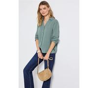 Street One Frauen Musselin Hemdbluse in Blau, Gr: 38