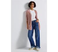 Cardigan STREET ONE, Damen, Gr. 34, faded rose meliert, Web, 37% Baumwolle, 34% Polyacryl, 26% Polyester, 3% Elasthan, unifarben, normal hüftbedeckend, ohne Ausschnitt, Bündchen, Strickjacken, soft un