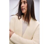 Street One Frauen Offener Federgarn-Cardigan in Beige, Gr: 40