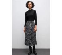 Street One Frauen Plissée Chiffon Kleid in Schwarz, Gr: 40