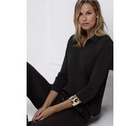 Street One Poloshirt mit Zipper Darkest Brown 46