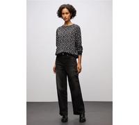 Street One Frauen Print Bluse mit Tape Details in Schwarz, Gr: 44