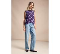 Street One Frauen Print Top im Materialmix in Lila, Gr: 40