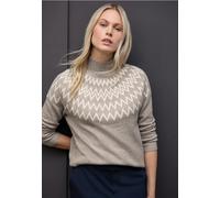Street One Frauen Pullover im Norweger-Look in Beige, Gr: 42