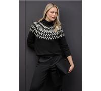 Street One Frauen Pullover im Norweger-Look in Schwarz, Gr: 36