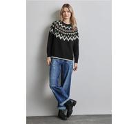 Street One Frauen Pullover im Norweger-Stil in Schwarz, Gr: 34