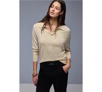 Street One Frauen Pullover mit Polokragen in Beige, Gr: 36