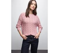 Street One Frauen Pullover mit Zopfmuster in Rosa, Gr: 38